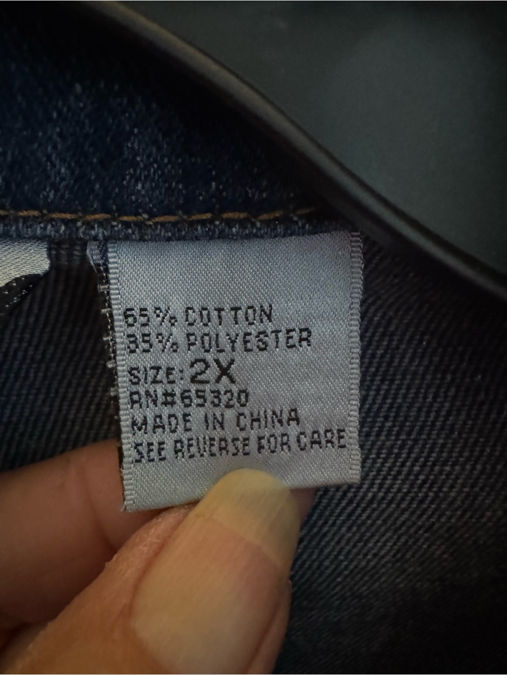 Classic Plus Size Dark Blue Denim Jacket - Picture 3 of 6